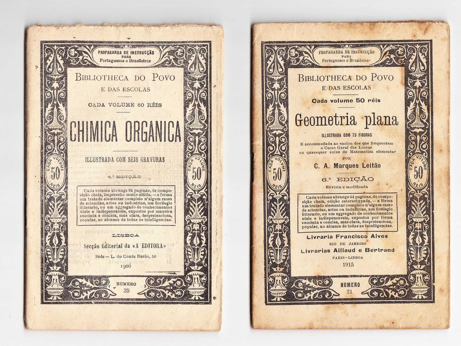 3 Livros Biblioteca do Povo e das Escolas com Mais de 100 Anos