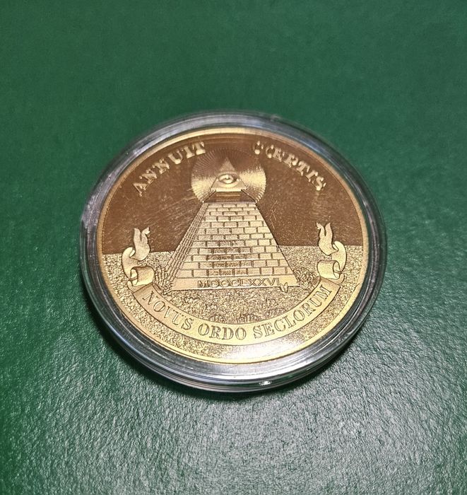 Масонская монета-всевидящее око сувенир, коллекция.Большая печать США