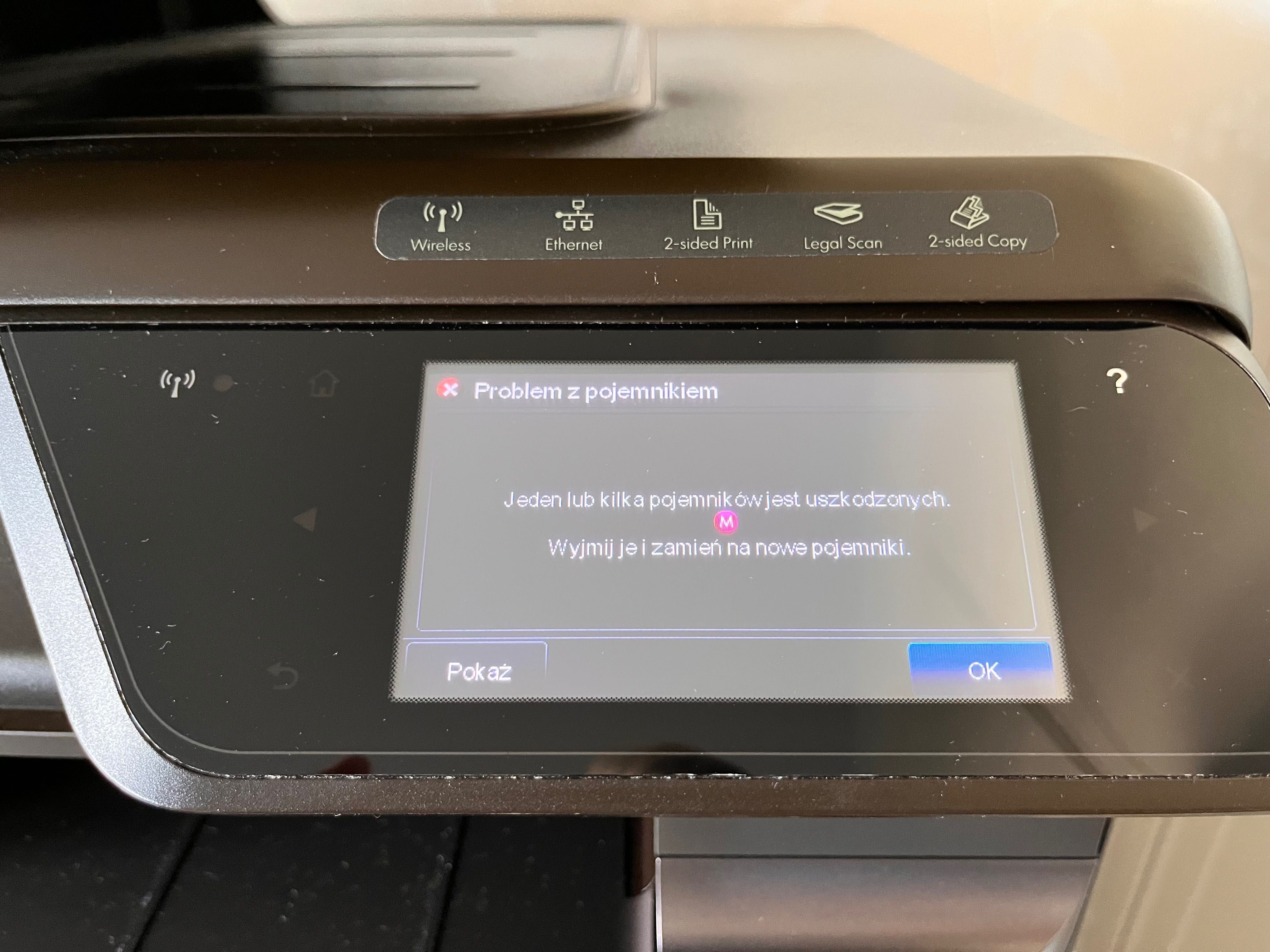 Sprzedam :Urządzenie wielofunkcyjne HP OfficeJet Pro 8600 - usterka