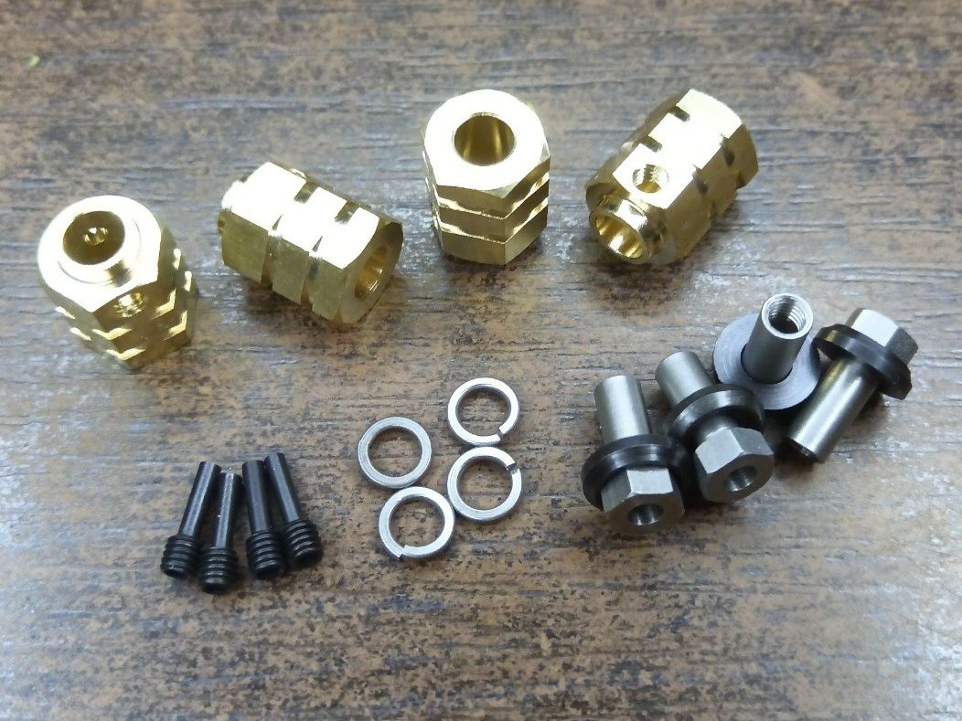 4 mosiężne hexy 12x15mm do modelu zdalnie sterowanego rc 61gram