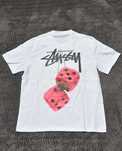 Koszulka Stussy z nadrukiem w kolorze białym, rozmiar M