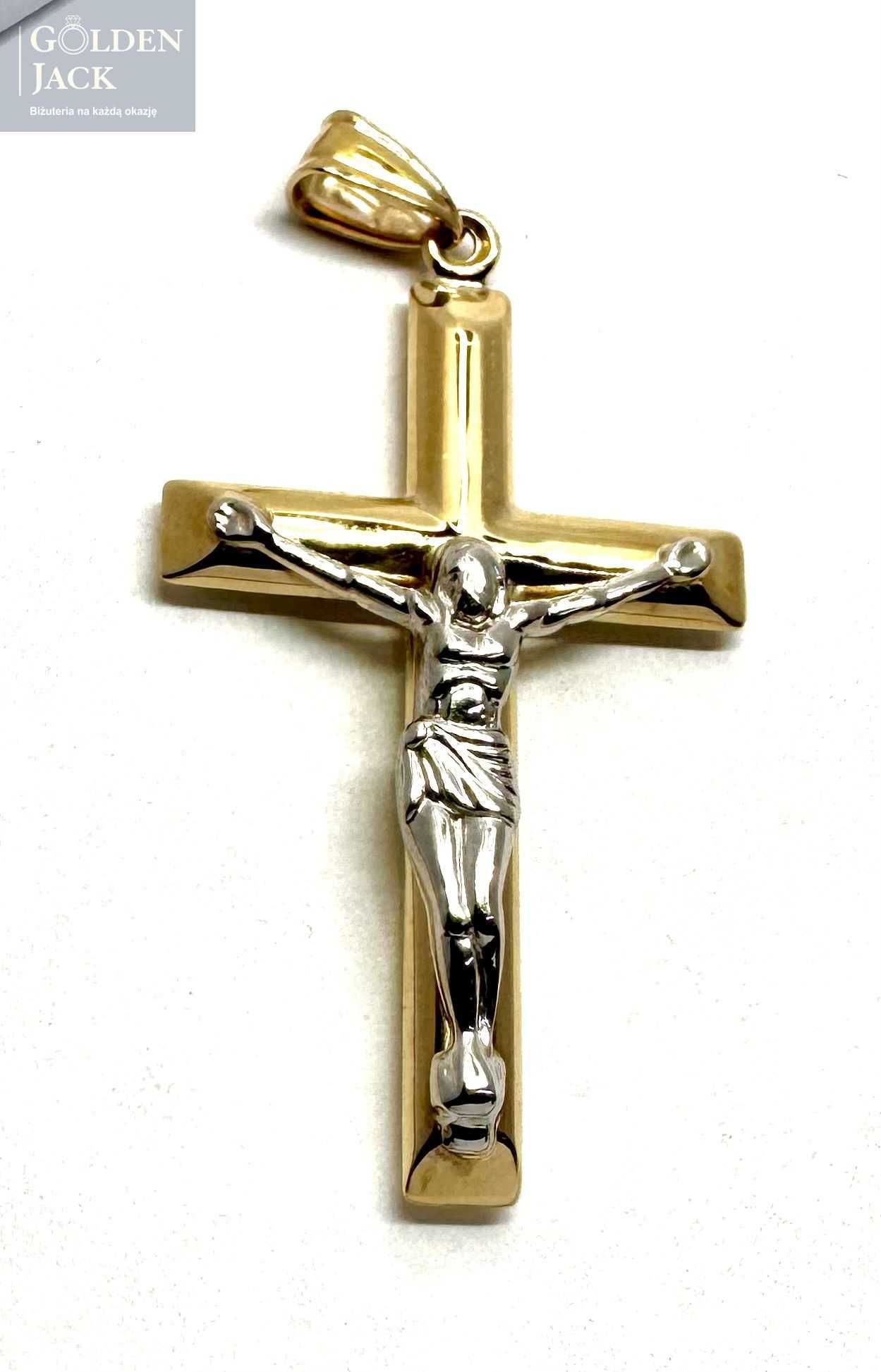 Złota zawieszka wisiorek Krzyżyk z Jezusem złoto pr. 333 waga 1,66 g