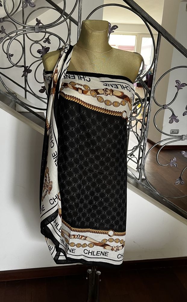 Chusta lniana szal pareo sarong z lnu len 180 cm x 90 cm plaża lato