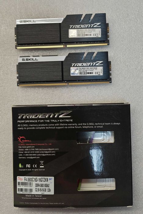 Pamięć RAM DDR4 G.SKILL 16GB (2x8GB) 3600 CL16 JAK NOWE! 100% sprawne!