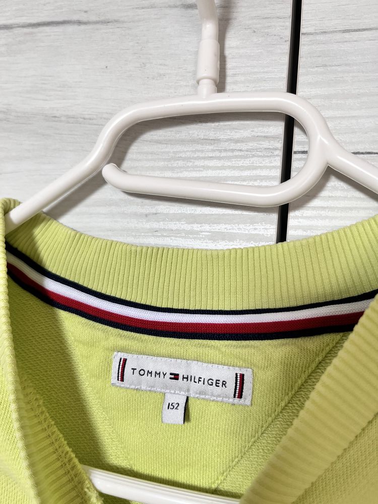 Bluza Tommy Hilfiger 152 dziecięca dziewczęca zielona limonkowa