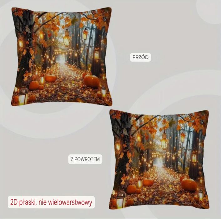 Poszewki na poduszki dwustronne. Rozmiar 45x45