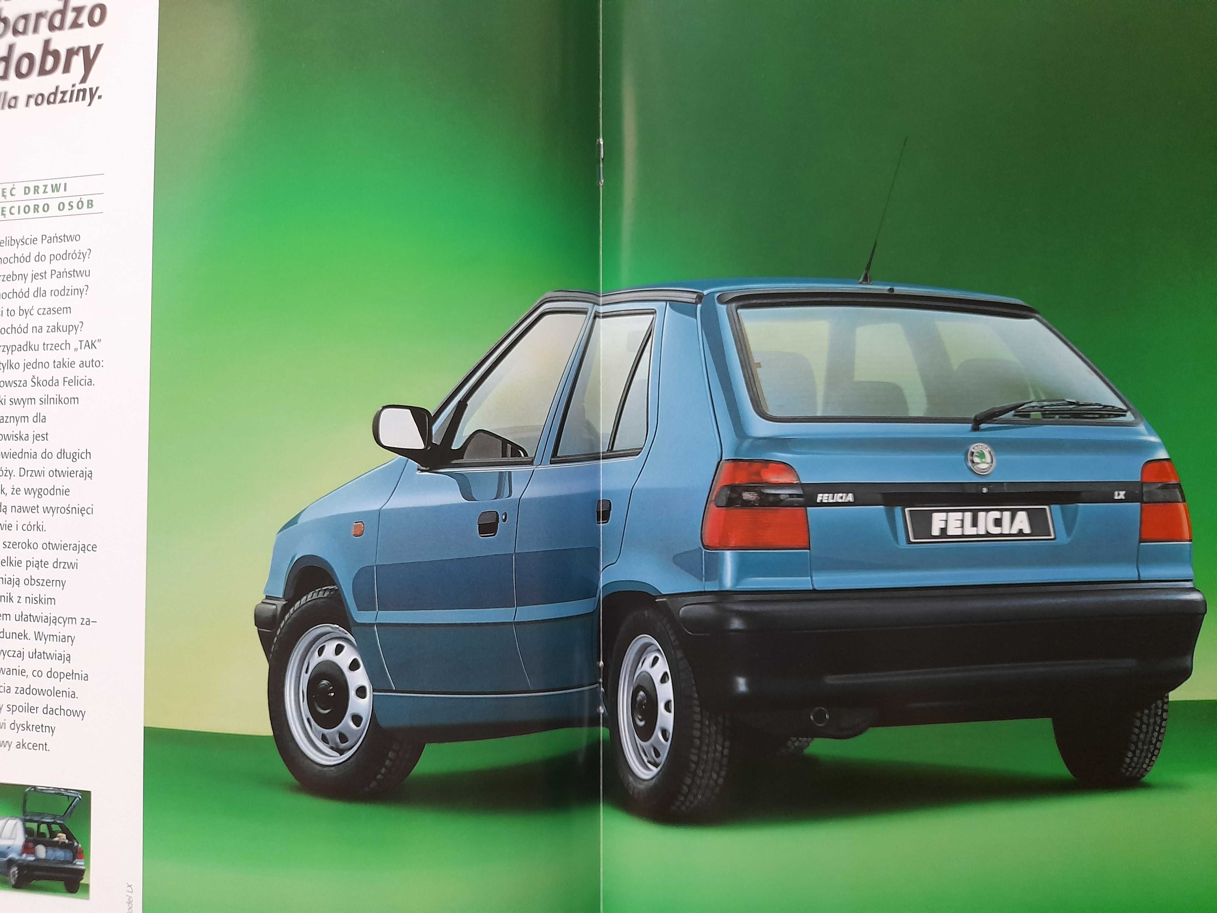 SKODA Felicia LX, LXi, GLXi 4 prospekty polskie
