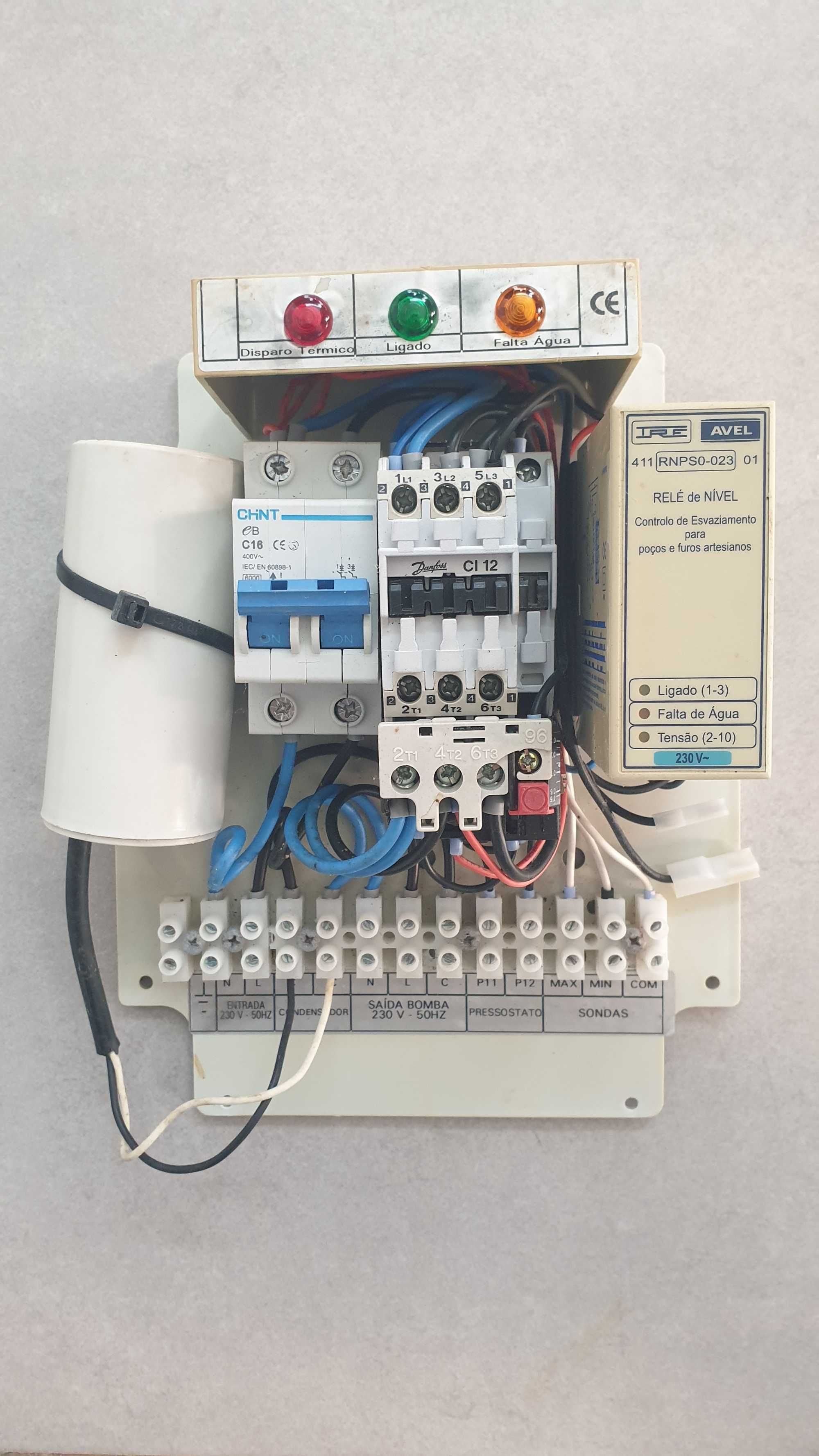 Quadro Eletrico de Nivel com SONDAS - Controlo Bombas Furos Depositos