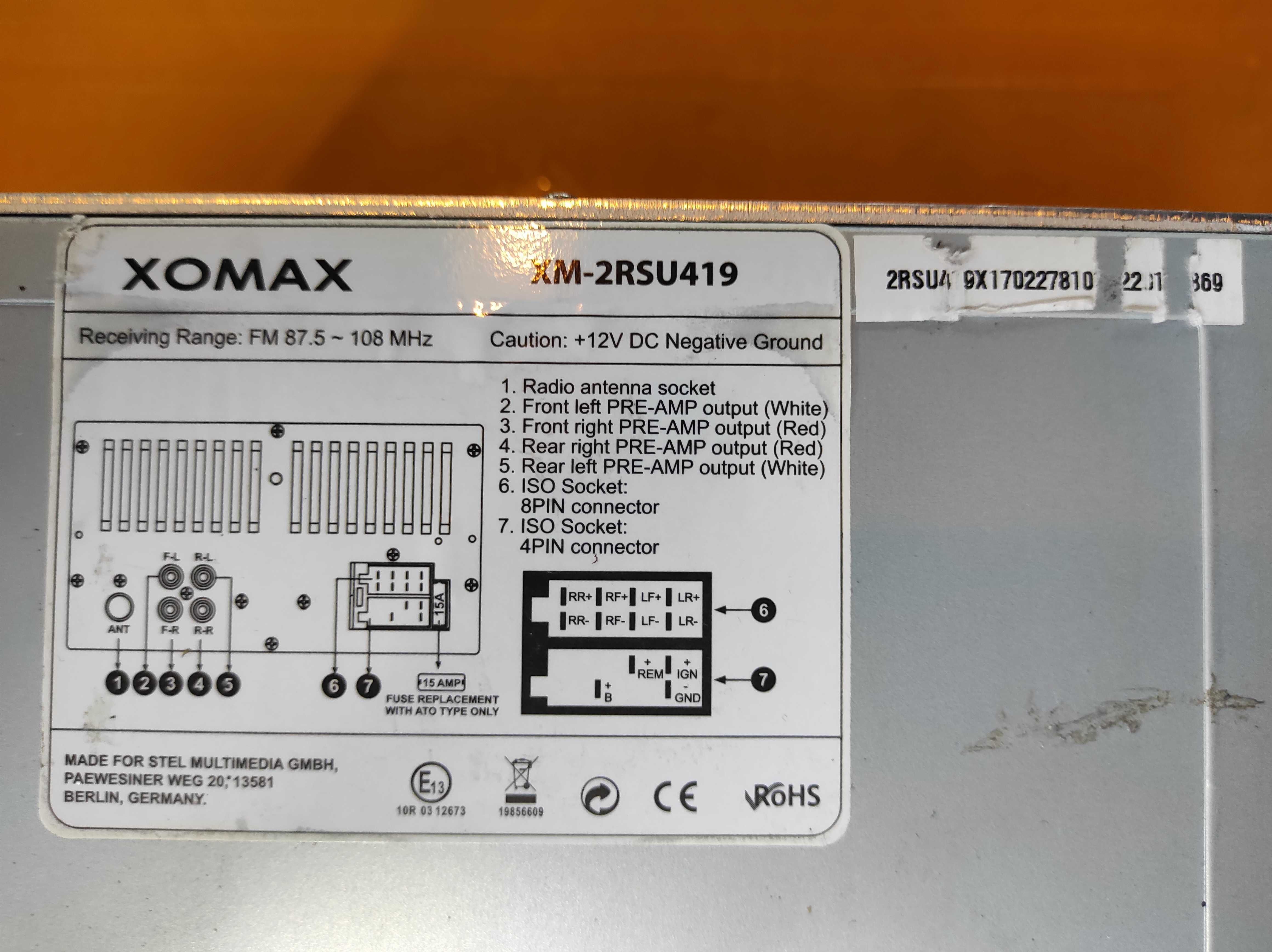 DIN2 stereo samochodowe XOMAX XM-2CDB620