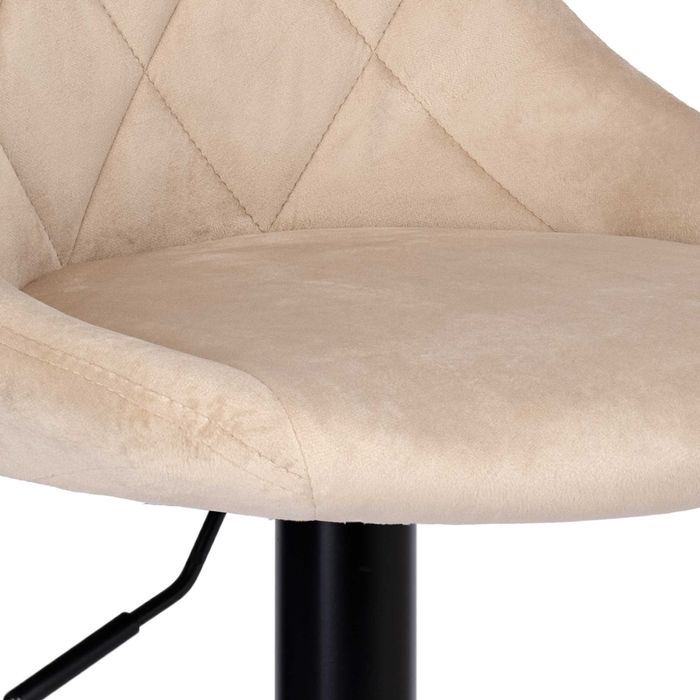 Krzesło barowe CYDRO BLACK welurowe beżowe VELVET