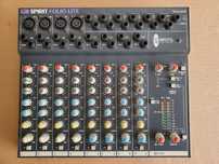 Amplificador de som ALTO MISTRAL, mesa de mistura SPIRIT e colunas SEC
