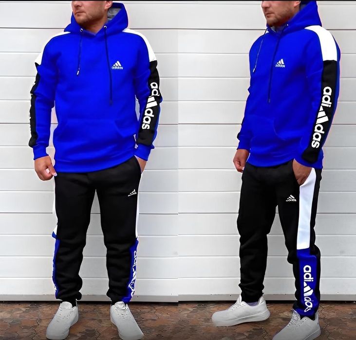 Теплий чоловічий спортивний костюм на флісі Адідас  Adidas
