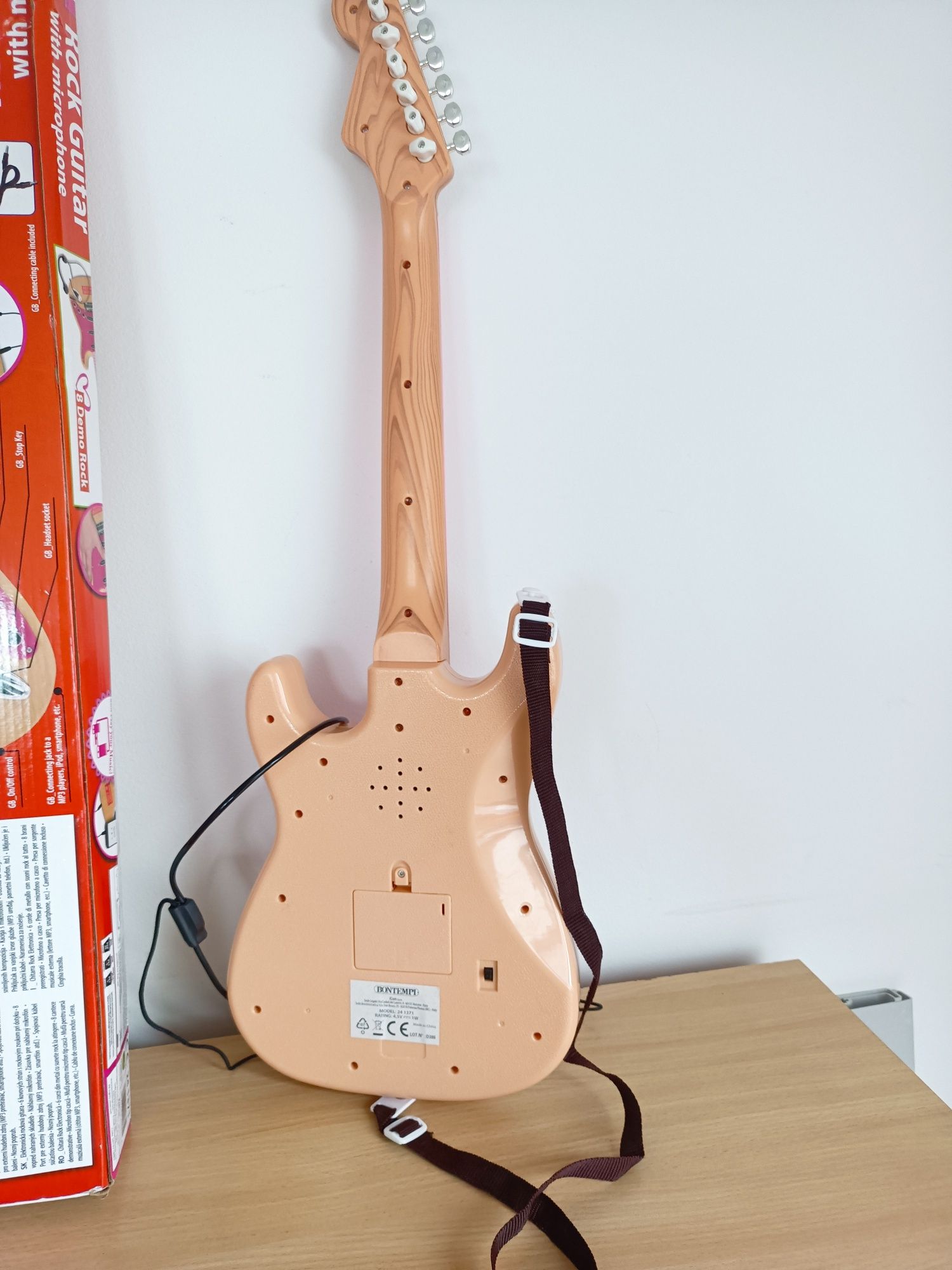 Gitara elektoniczna różowa Rock gitar Bontempi