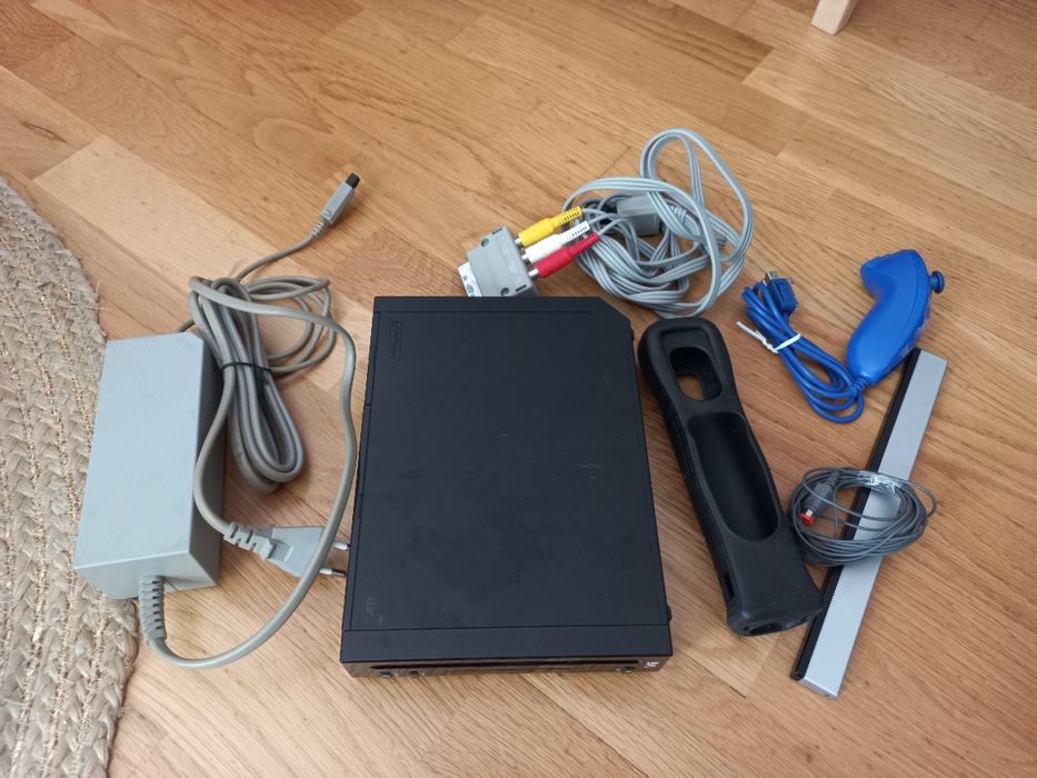 Nintendo Wii preta com acessorios