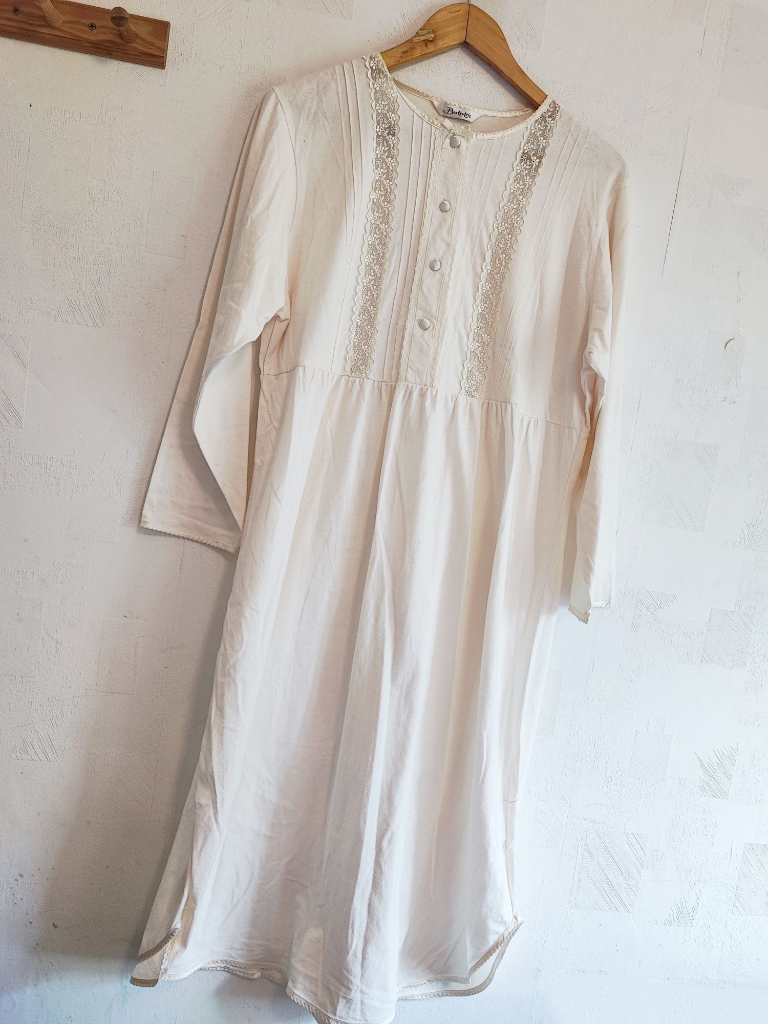Kremowa MIDI sukienka Vintage bawełna cotton plus size casual