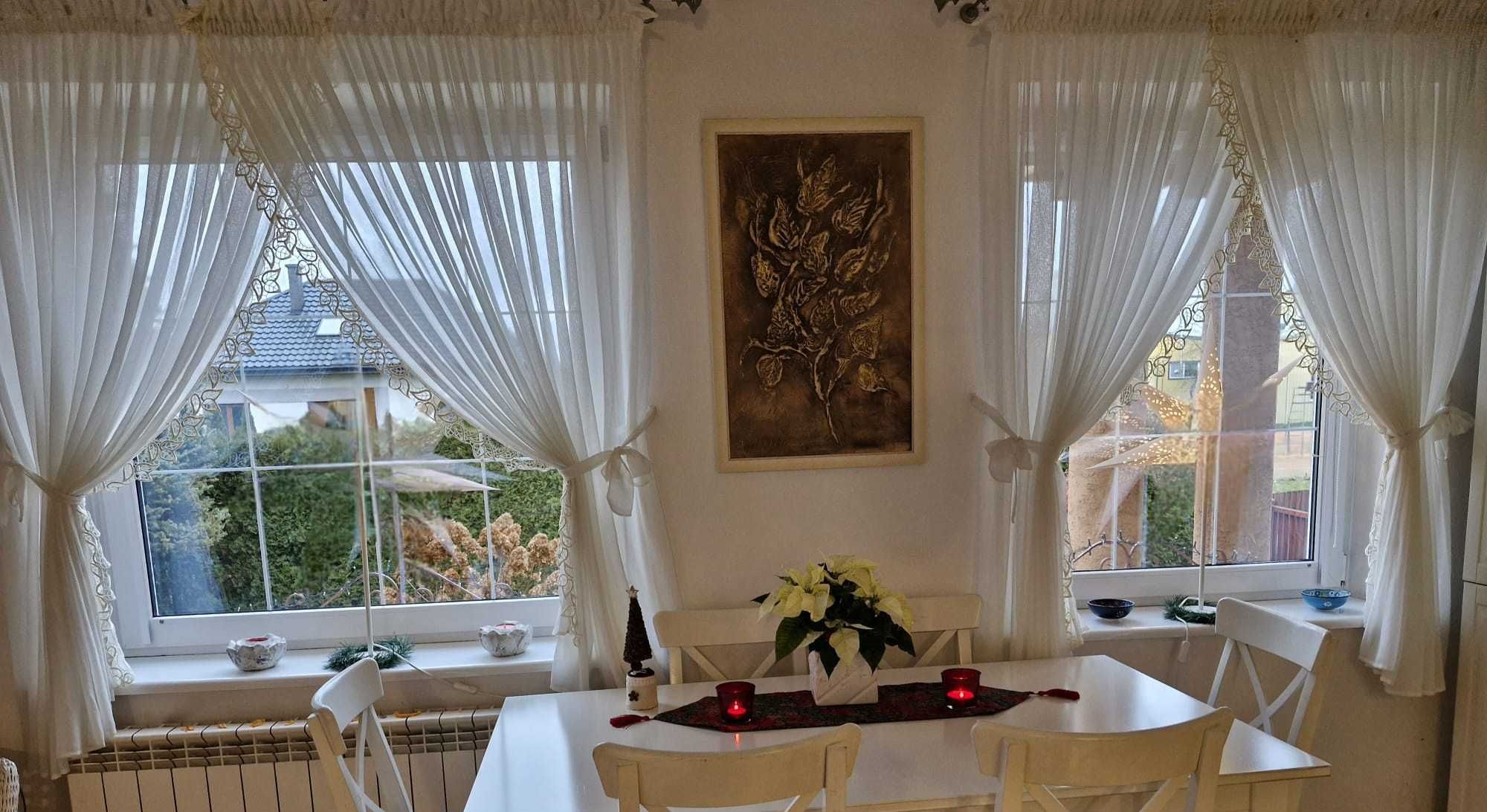 Firanki, eleganckie do salonu i kuchni, kolor ecru