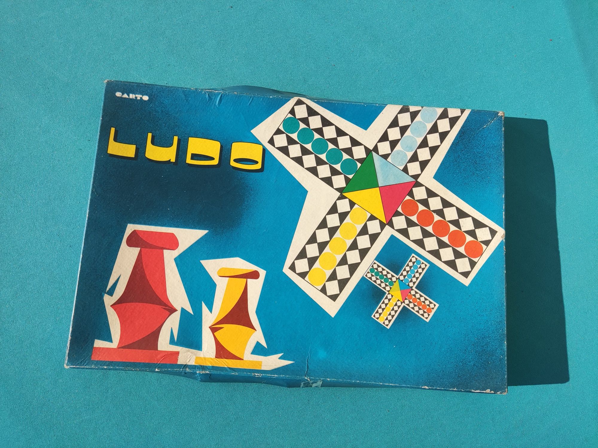 Jogo de tabuleiro antigo "LUDO" Karto, vintage