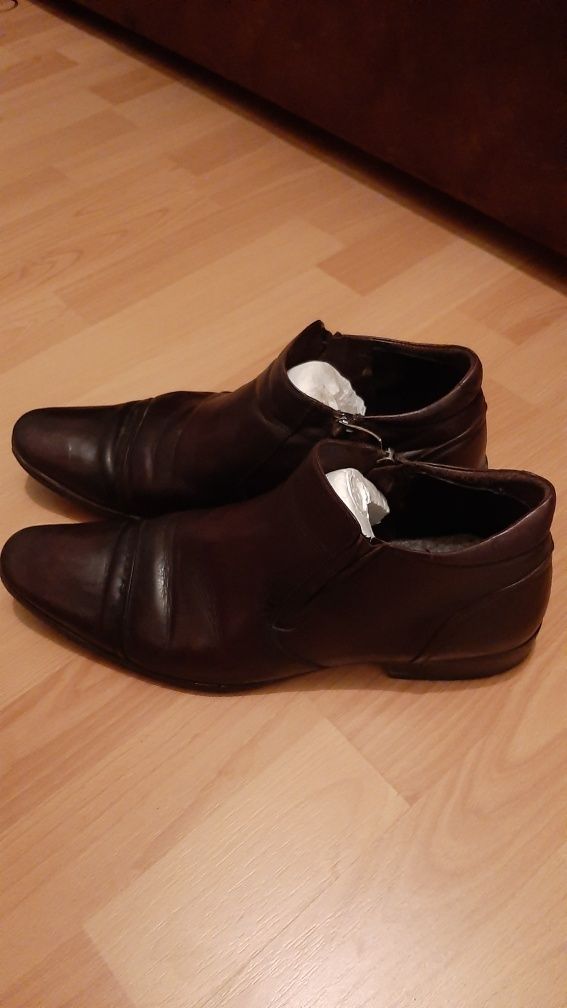 Ботинки мужские,  демисезонные , темно коричневые
