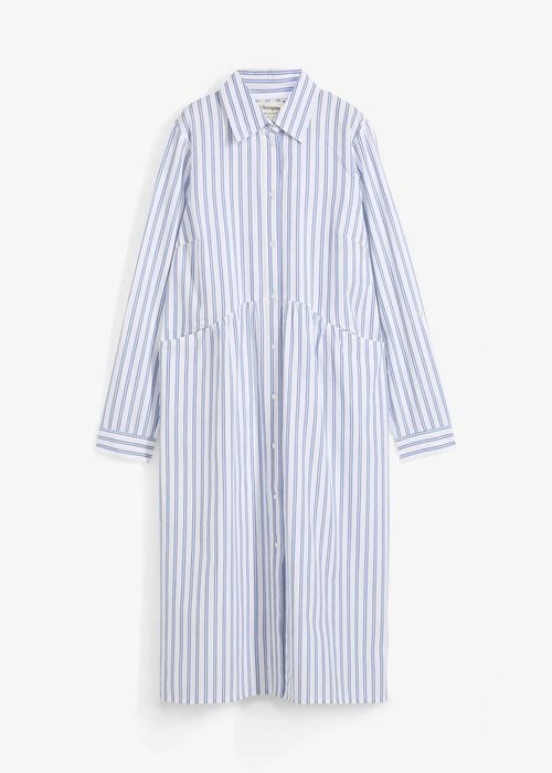 B.P.C sukienka koszulowa midi bawełniana w paseczki 44.