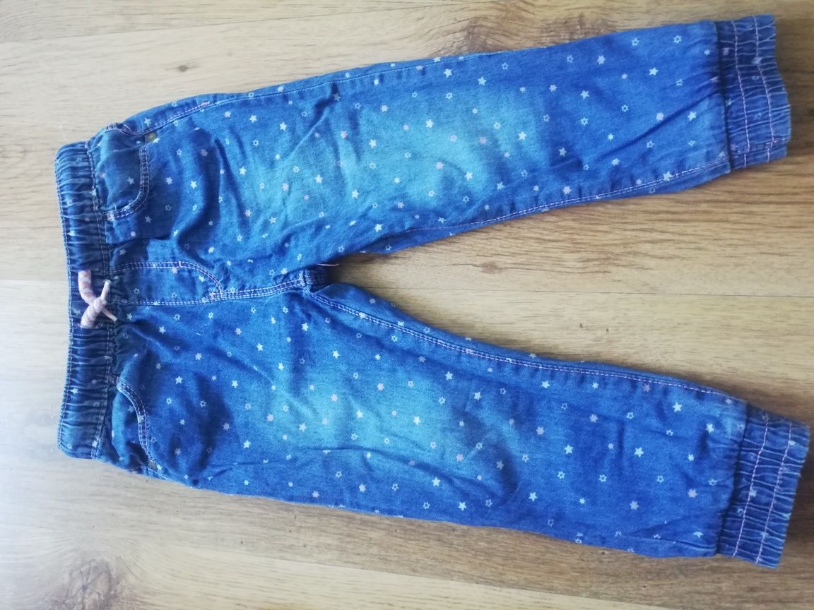 Spodnie jeansy z podszewką dla dziewczynki 92