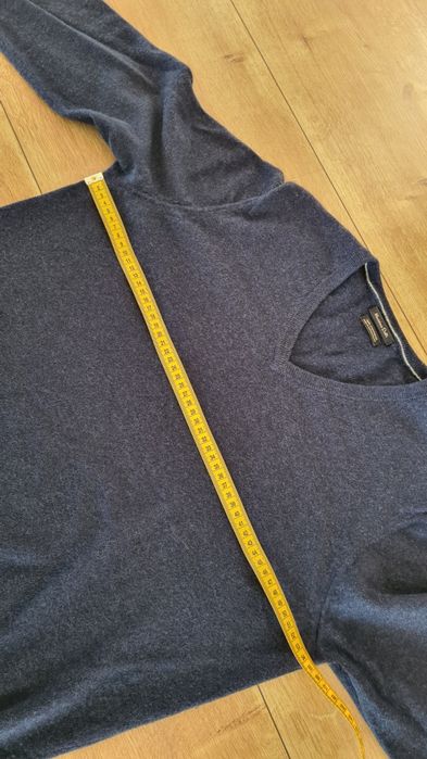 Sweter 100% Kaszmir Massimo Dutti. Ciemny granatowy. XL