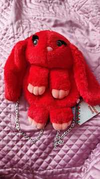 Дитячий рюкзак-іграшка червоний кролик
