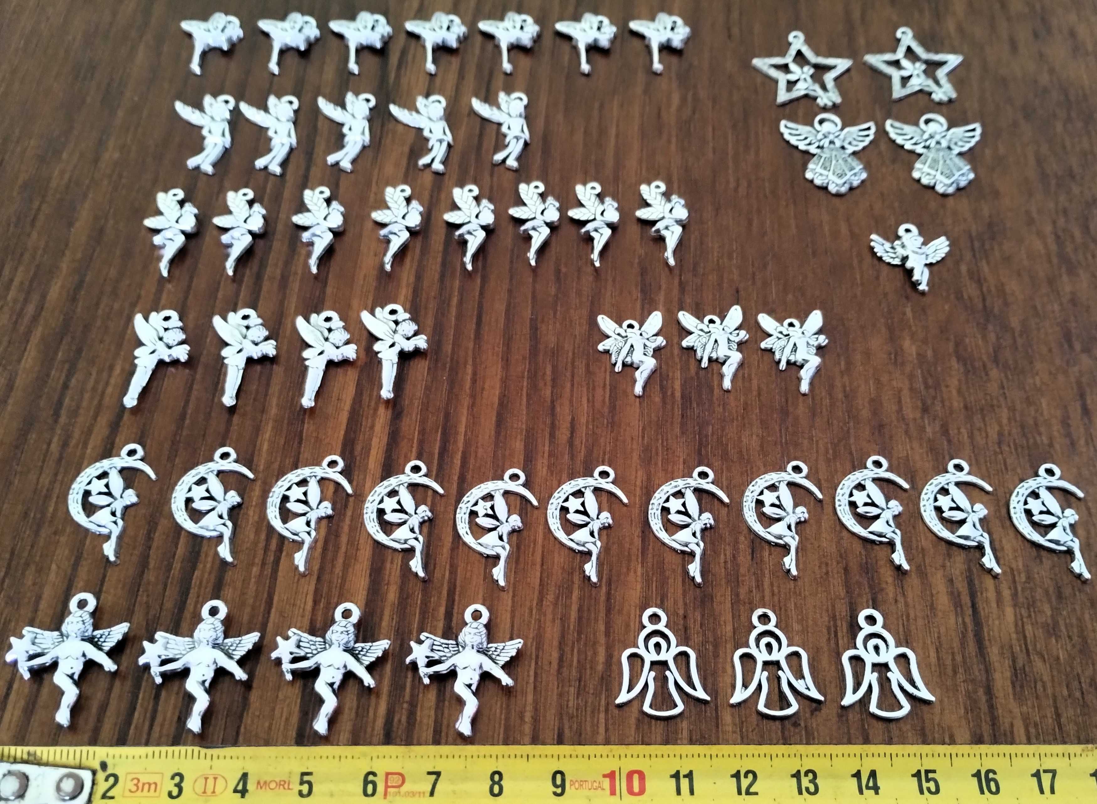 Conjunto 50 Pendentes Metal Pulseira Fio Brincos