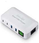 Smart ładowarka powerbank 70W 5V 4 porty 2x USB + 2x typ C Woltomierz