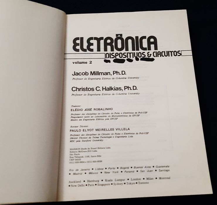2 Livros: "Eletrônica - Dispositivos e Circuitos " Vol. 1 e 2