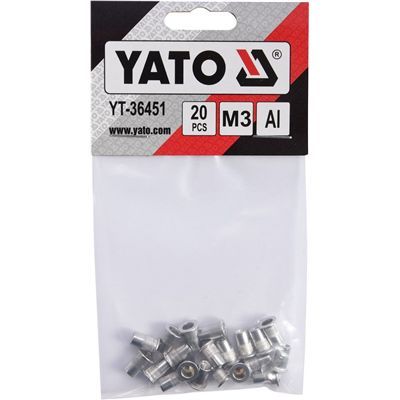 Nitonakrętki Aluminiowe M3 20Szt Yato Yt-36451