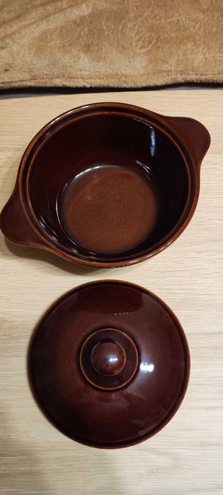 Nowa Smalcówka Garnek z przykrywką ceramika Bolesławiec ok. 2l