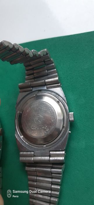 Часы ссср мужские наручные 1980е гг Слава "танк" автоподзавод на ходу