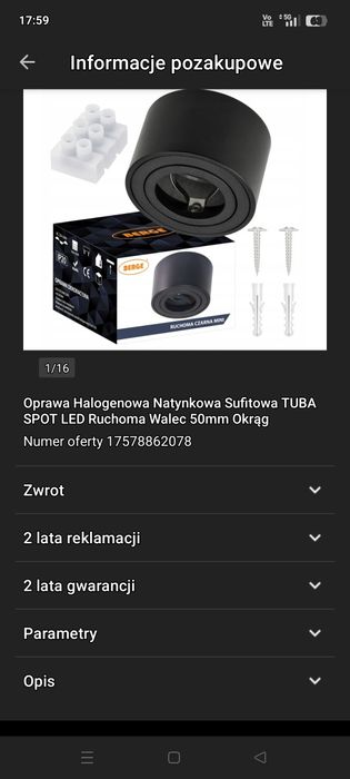 Oprawa halogenowa TUBA 50 mm
