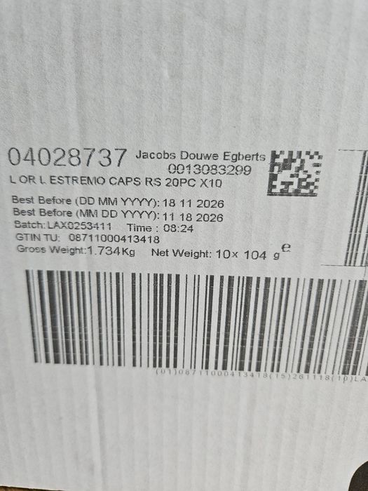 Kawa jacobs douwe egberts LOR