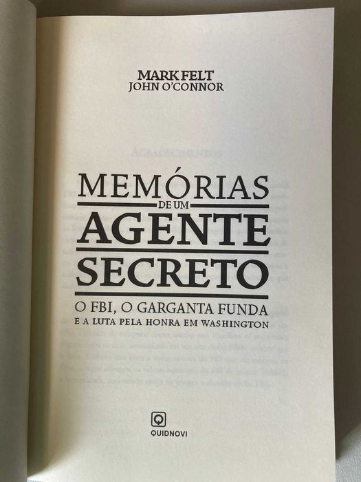 Memórias de um Agente Secreto, de Mark Felt e John O'Connor