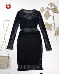 Чорна сукня в сітку XS-S