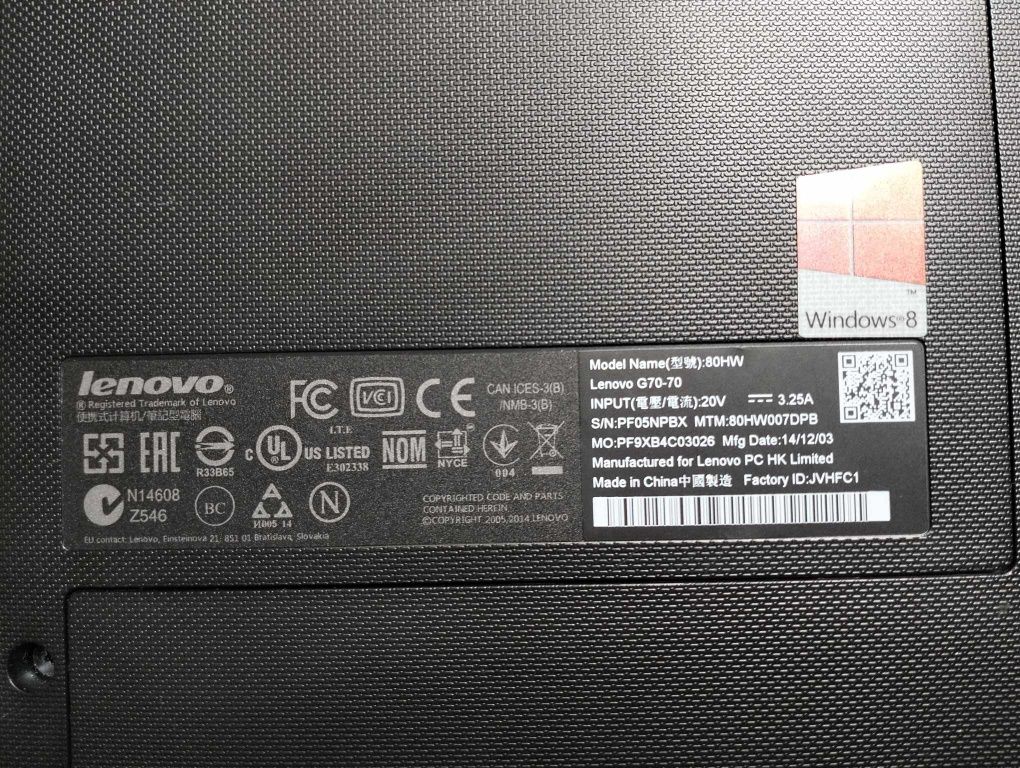 Laptop lenovo g70