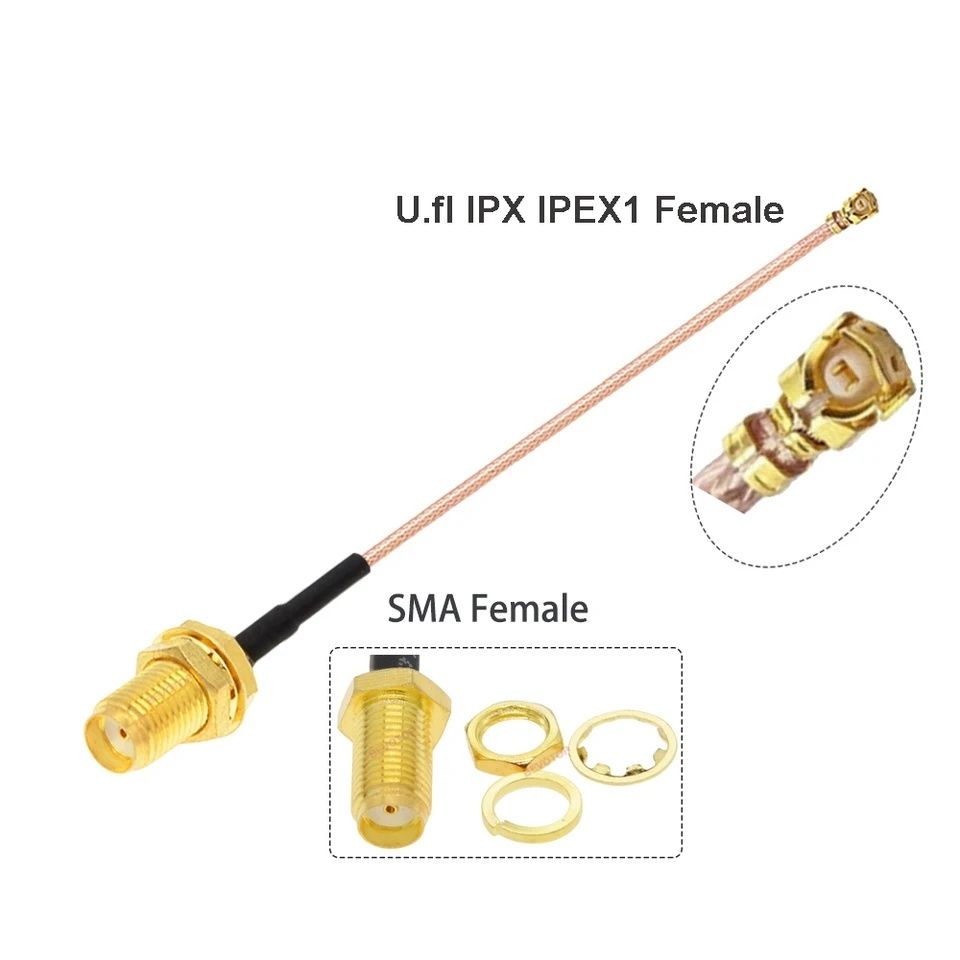 Кабель антенний IPEX uFL - SMA female (мама) та (папа) 15см, 20см,10см