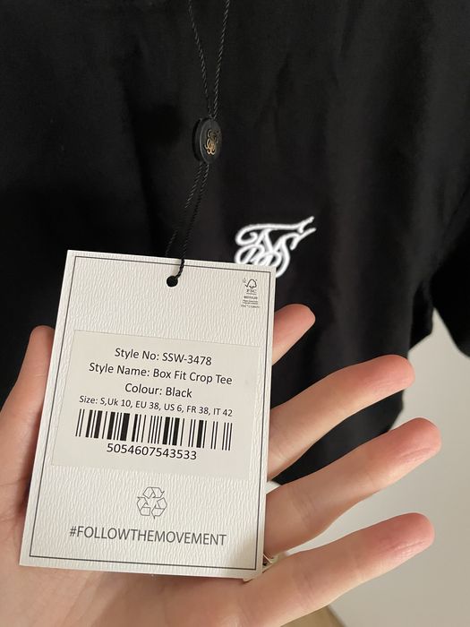 SIKSILK czarna bluzka na krótki rękaw 100% bawełna M