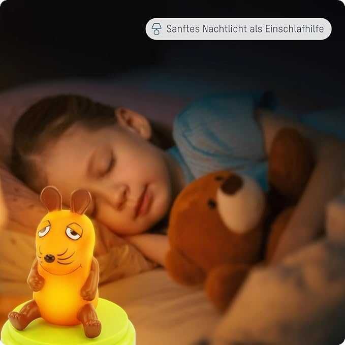 Ansmann LED -lampka nocna dla dzieci z czujnikiem dotykowym, mysz.