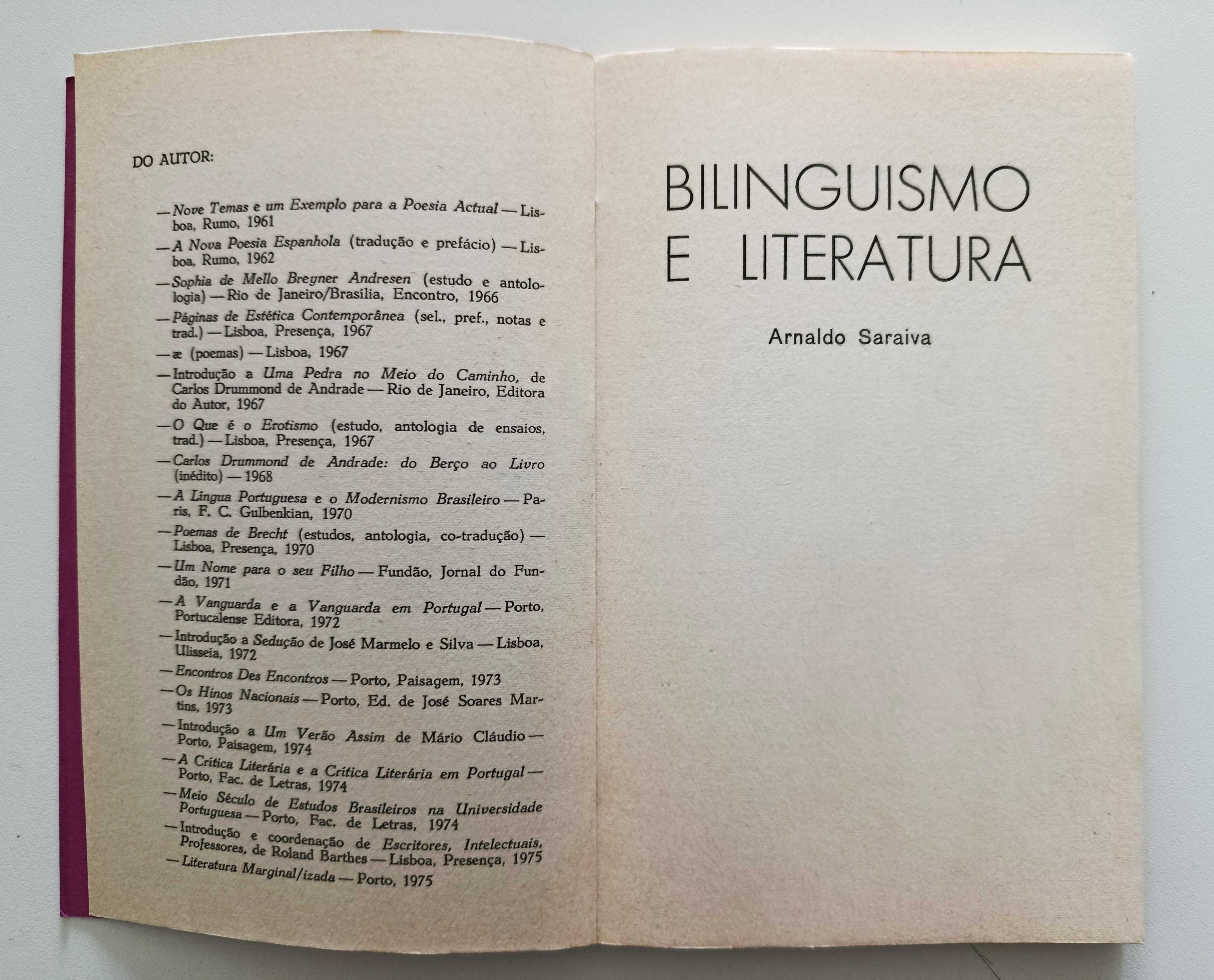 Arnaldo Saraiva | Bilinguismo e Literatura
