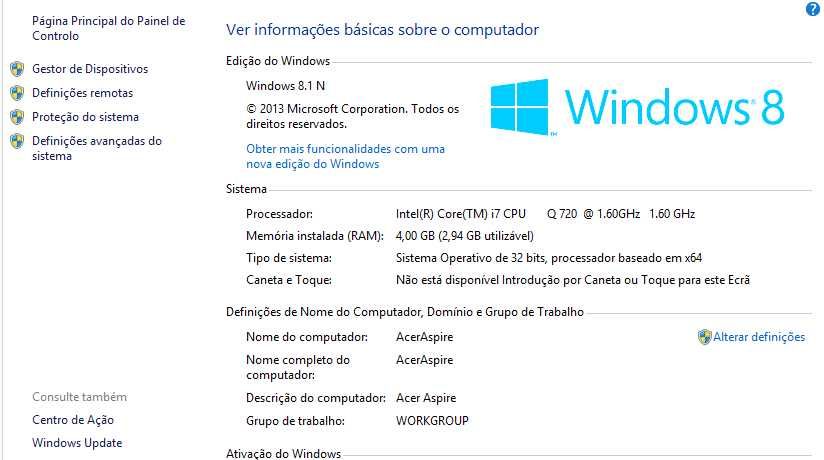 Acer Aspire 5742G C/Processador Alterado