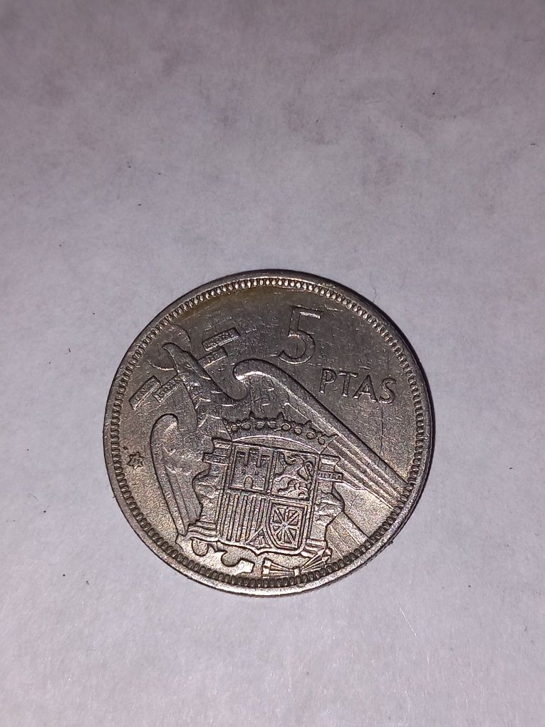 Moeda de 5 pesetas 1957