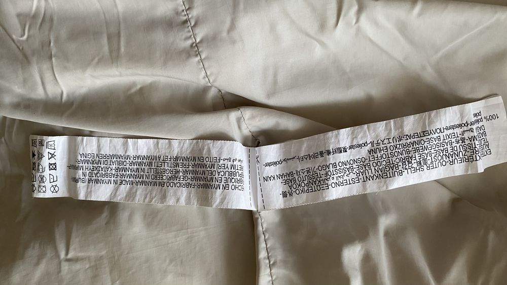 Белая куртка пуховик пуффер прямого кроя Zara оригинал
