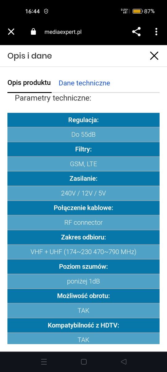 Antena pokojowa Meliconi AT 55