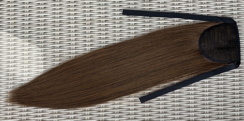 Premium Ultra włosy doczepiane, ciemny naturalny brąz, kucyk, ( 55 )