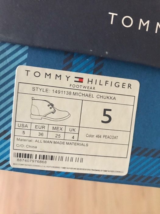 детские ботинки Tommy Hilfiger оригинал