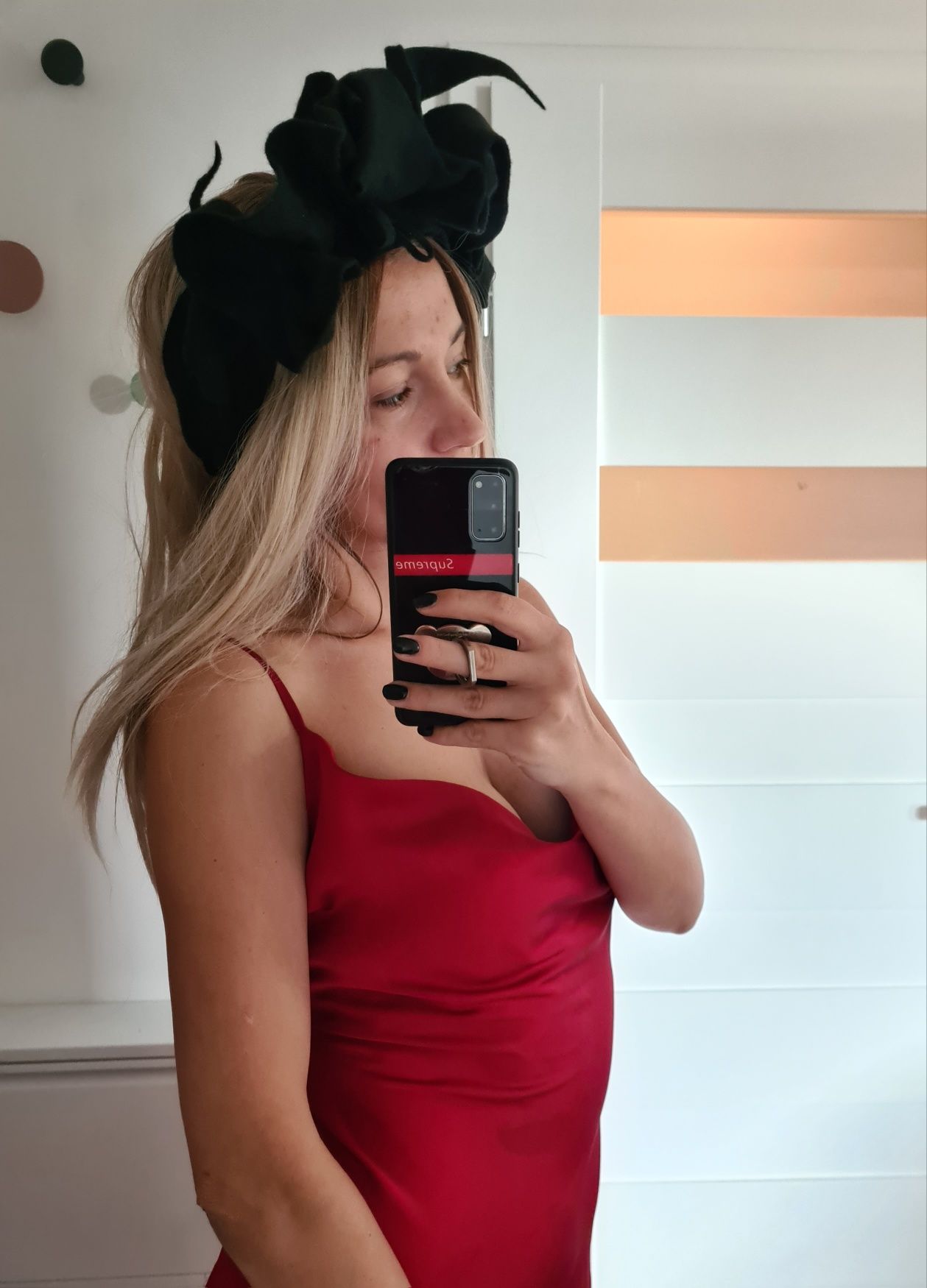 Czarna opaska fascynator korona na Halloween handmade czarne róże