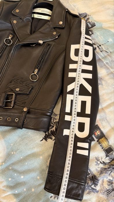 Off white кожаная куртка косуха шкіряна оригінал
