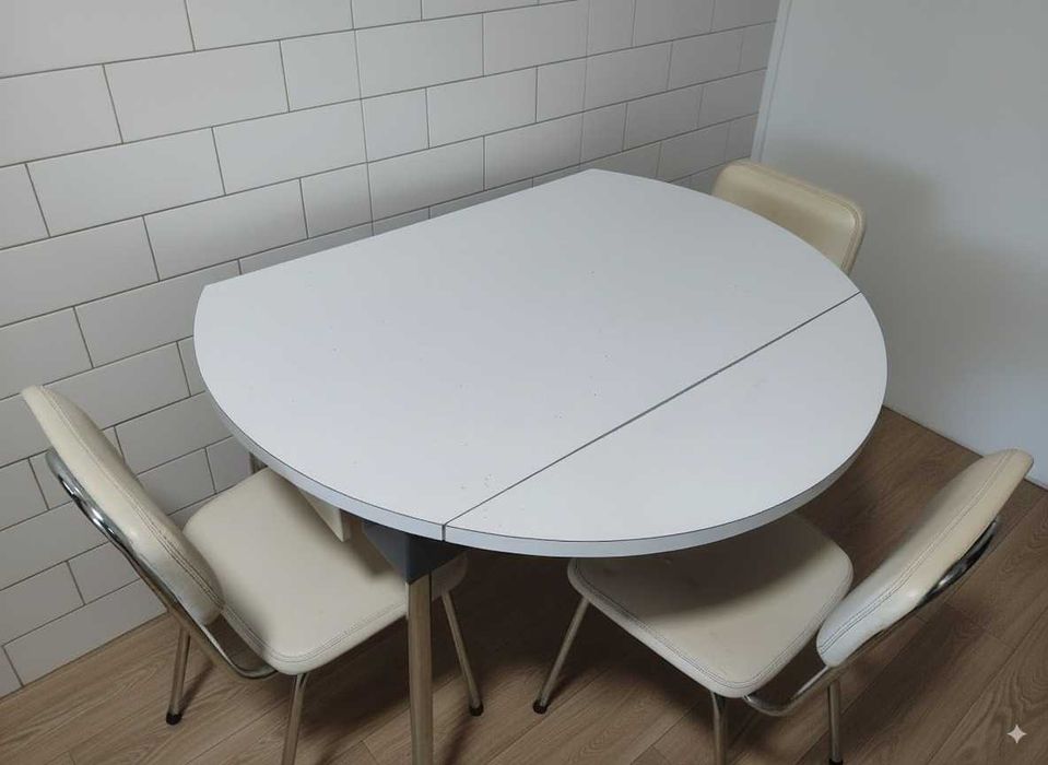 Mesa de cozinha grande até 4 a 6 pessoas redonda dobrável